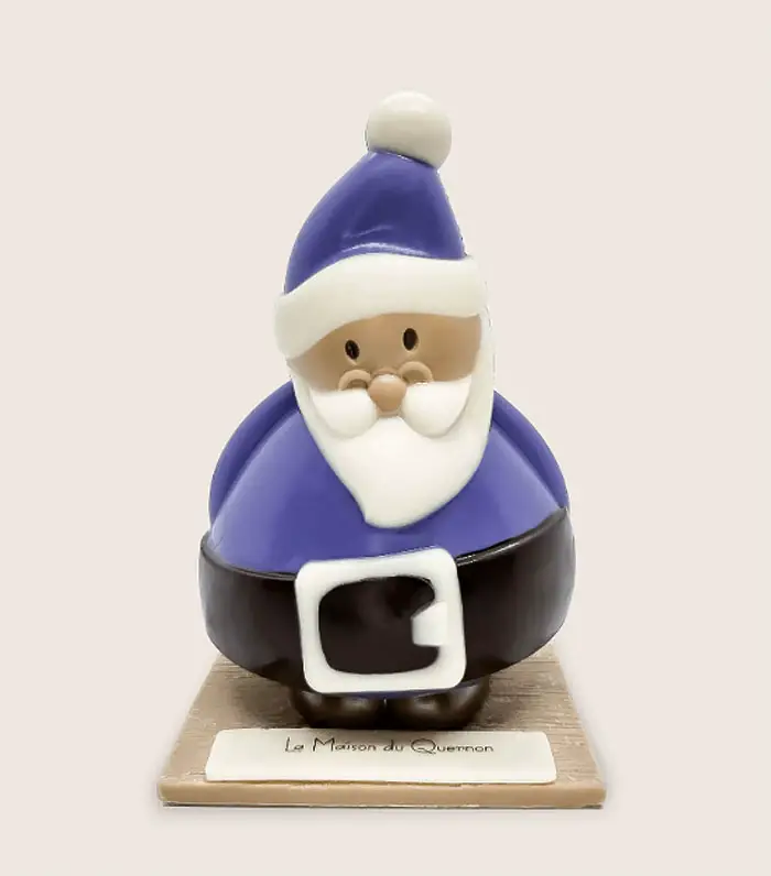 blue chocolate santa claus