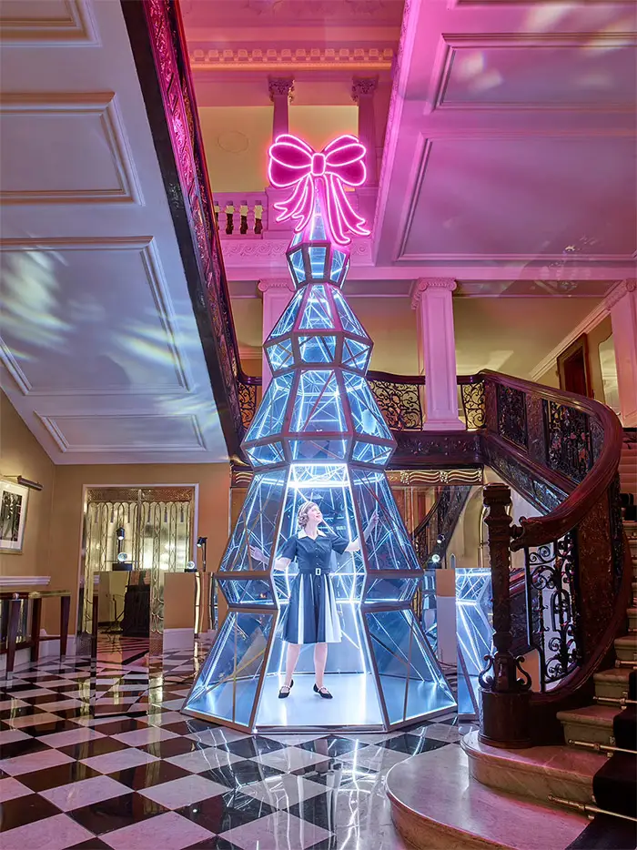 in the diamond christmas tree at claridge's