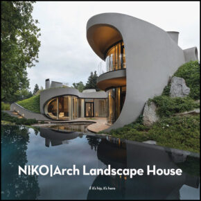 Curved Concrete Home with Japanese Influenced Interior Design by NIKO|Arch