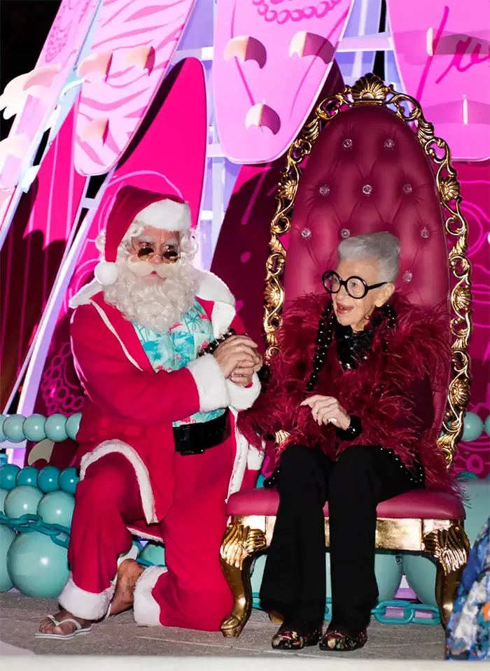 Iris Apfel and Santa