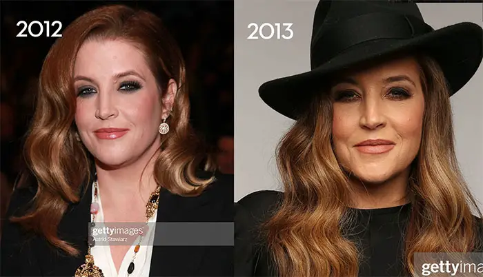 Lisa Marie Presley's Changing Looks in 2012 and 2103