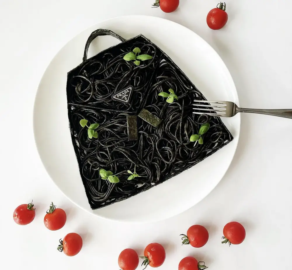 Squid Ink and Basil Pasta Prada Bag