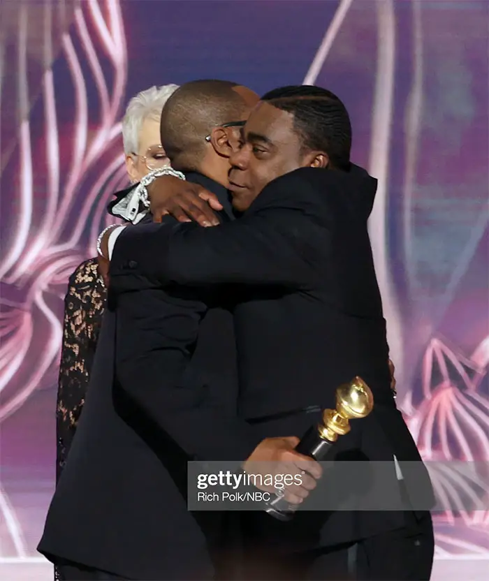 Tracy Morgan presenting Eddie Murphy with Cecil B deMille award