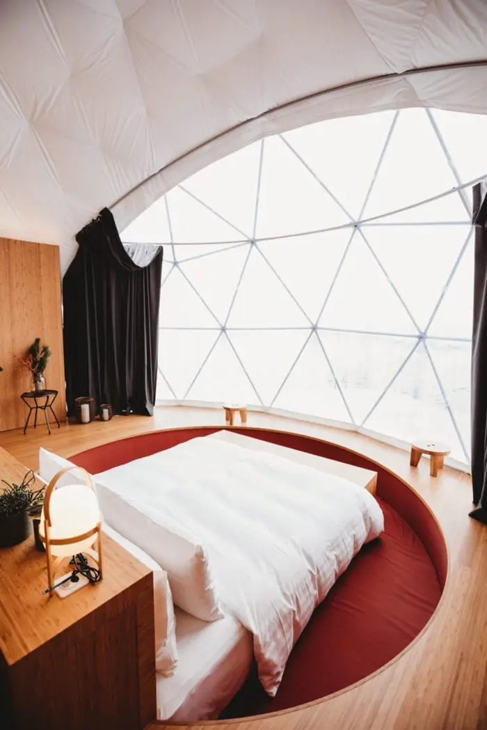 ZEN suite geodesic dome whitepod