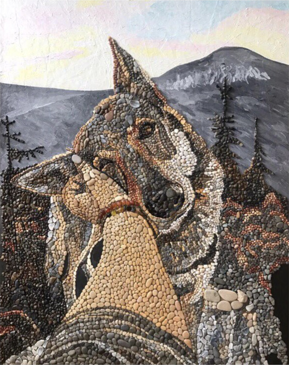 mosaic of Sitka olf dog