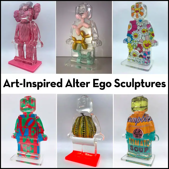 art inspired alter ego resin sculptures hero