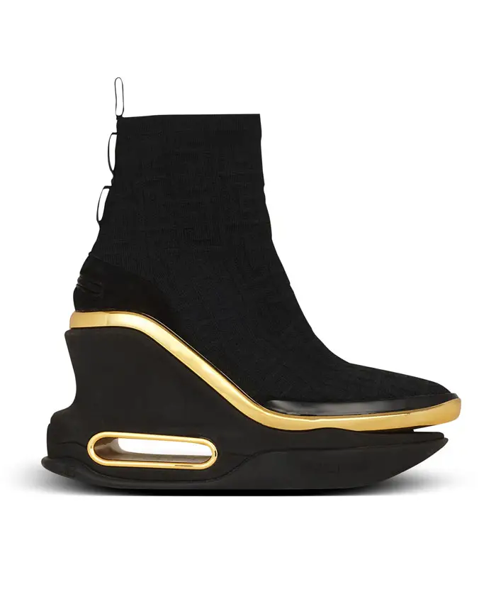 balmain monogram wedge crosstrainer