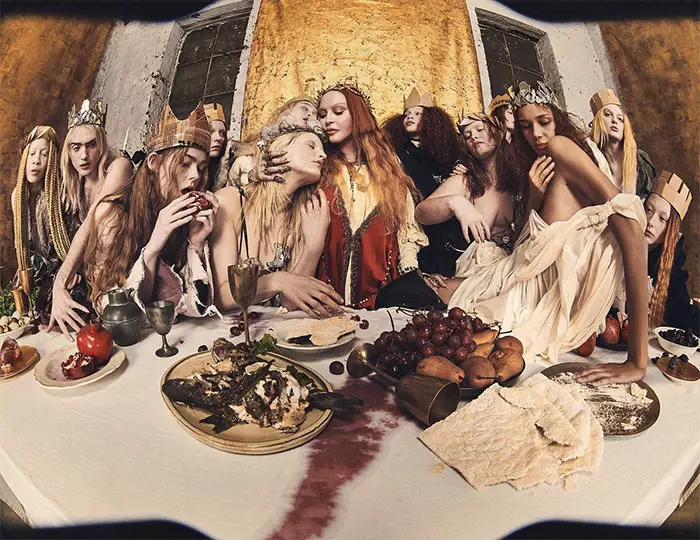 all female last supper with madonna