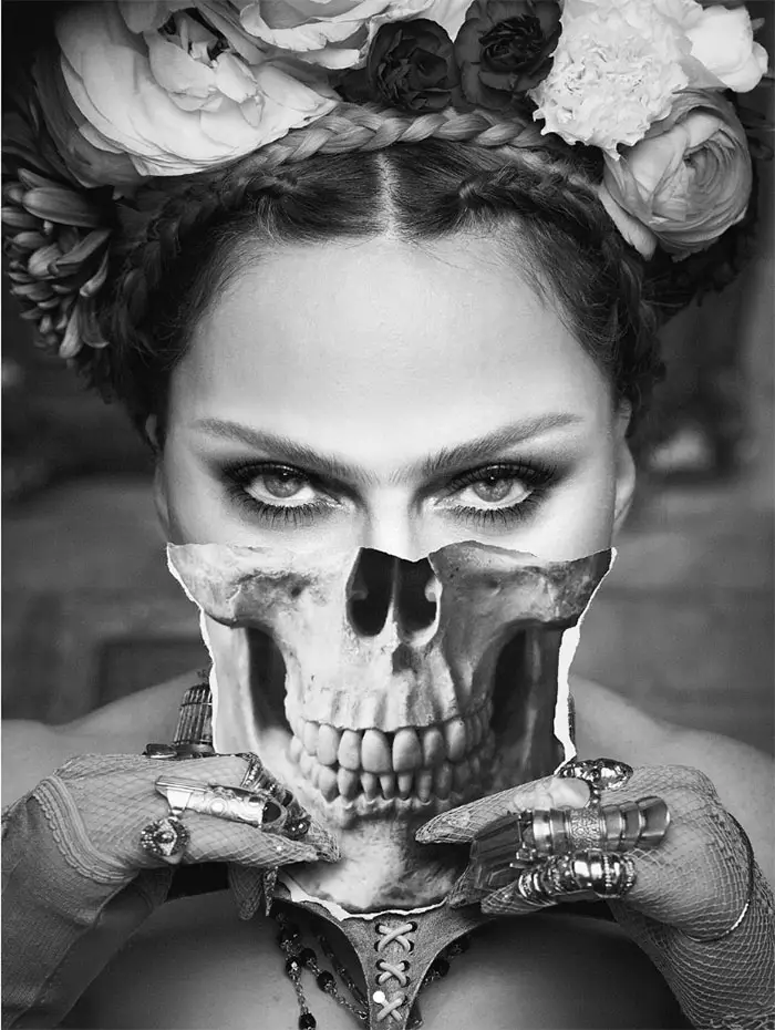 madonna with half skull mask photo for VF