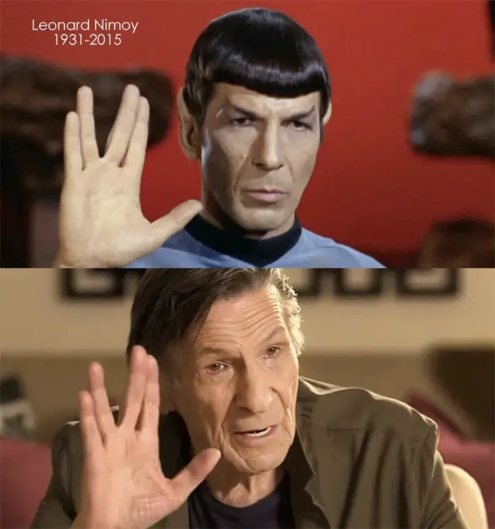 leonard nimoy giving the vulcan salute