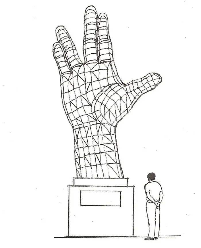 proposed sketch for Leonard Nimoy Tribute sculpture by David Phillips