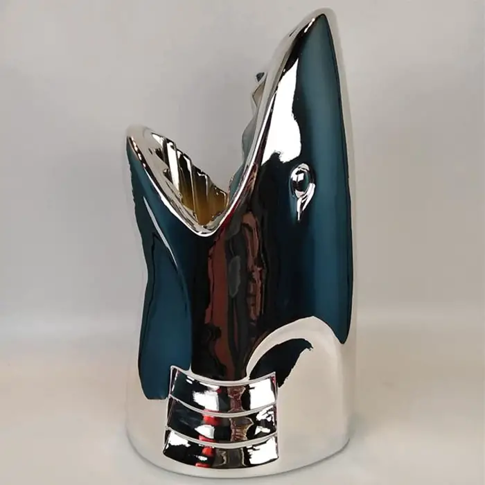 silver chrome shark umbrella stand IIHIH