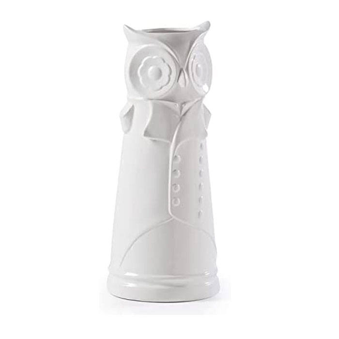 white ceramic owl umbrella stand