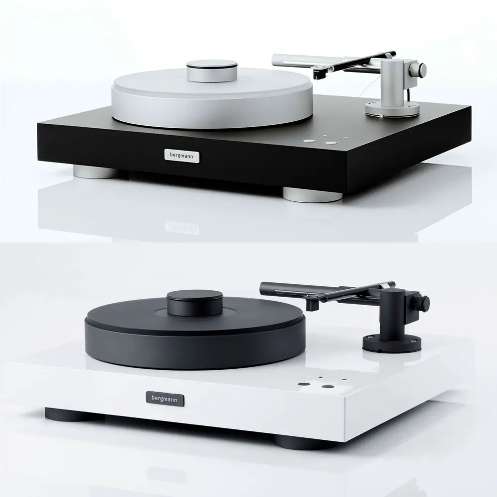 The Magne turntable in black and white