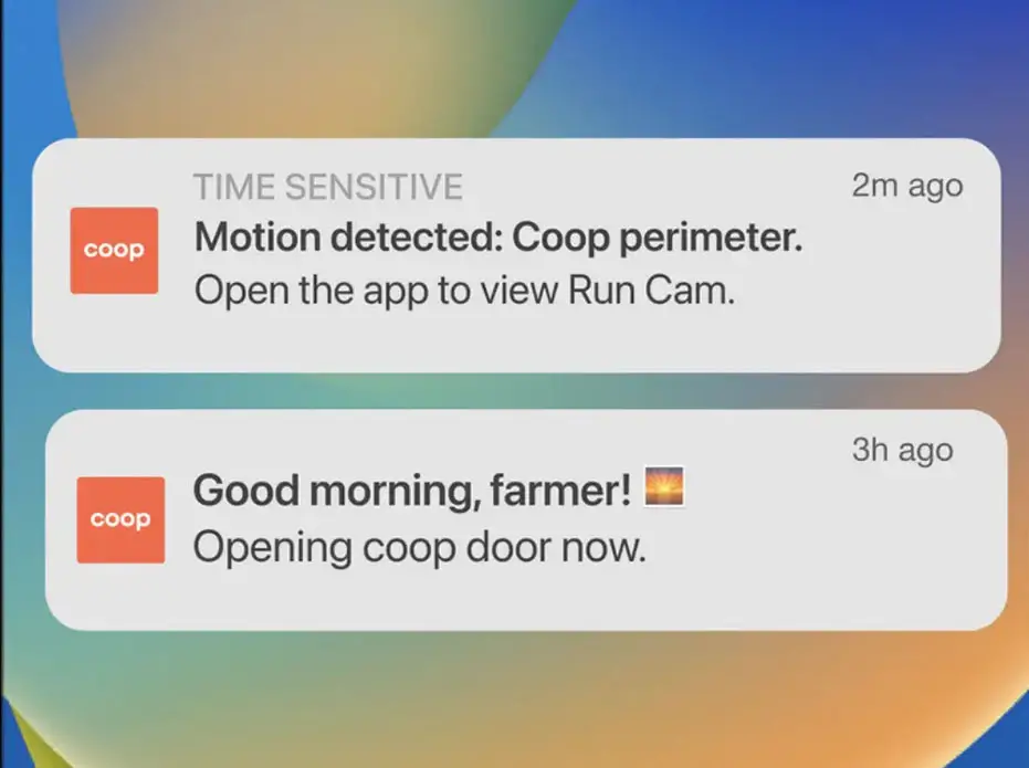 Coop app notifications