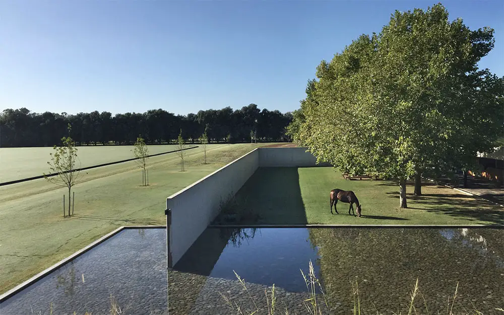 horse stables and polo field