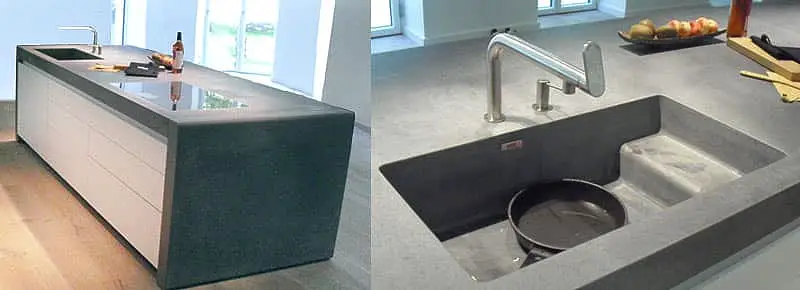 concrete kitchen island