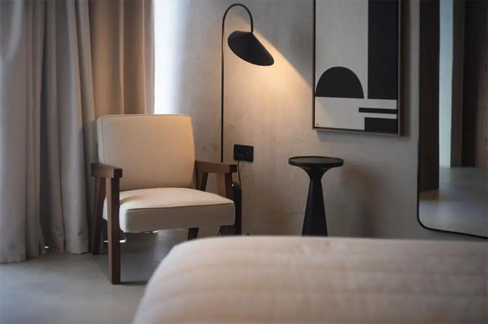 chair and floor lamp