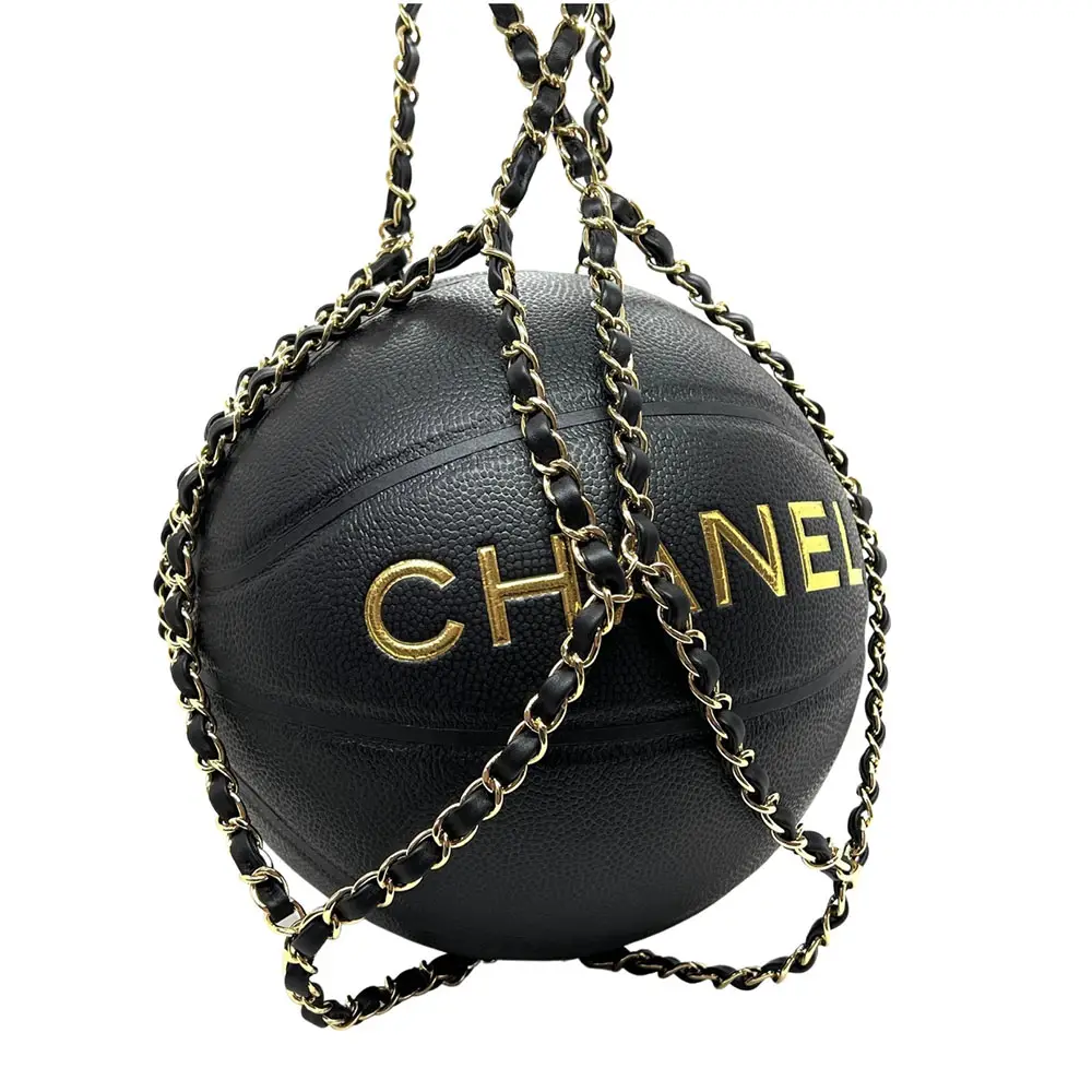 Chanel basketball with vintage chain