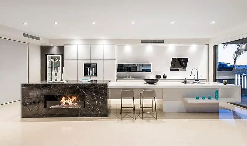 ecoSmart kitchen island with bioethanol fireplace 