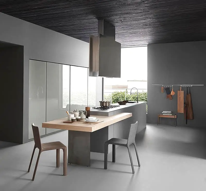 modulnova light kitchen with extending island