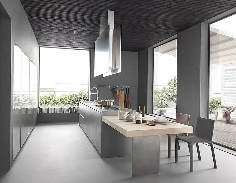 modulnova light kitchen with extending island