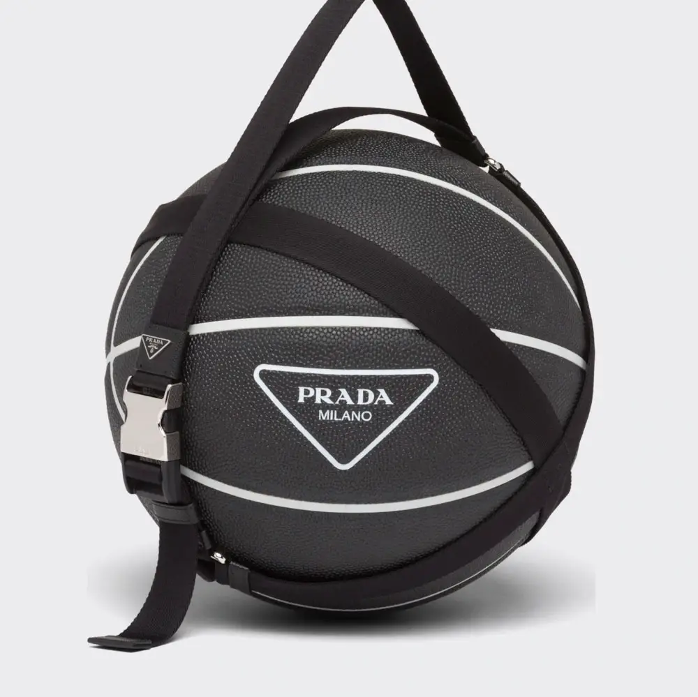 Prada basketball and carrying strap in black