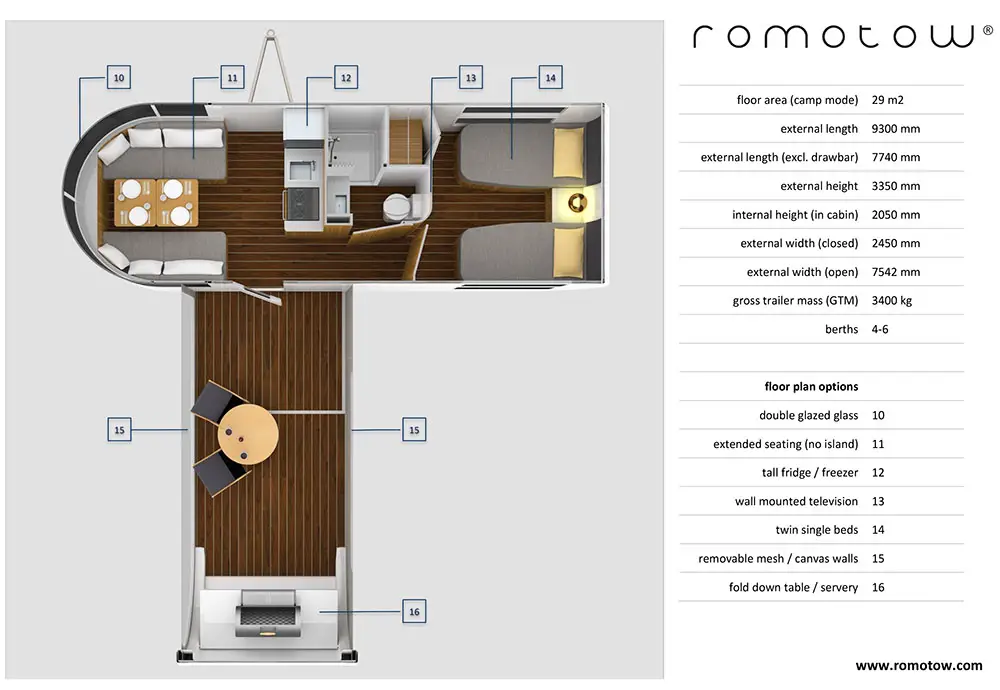 Romotow floor plans