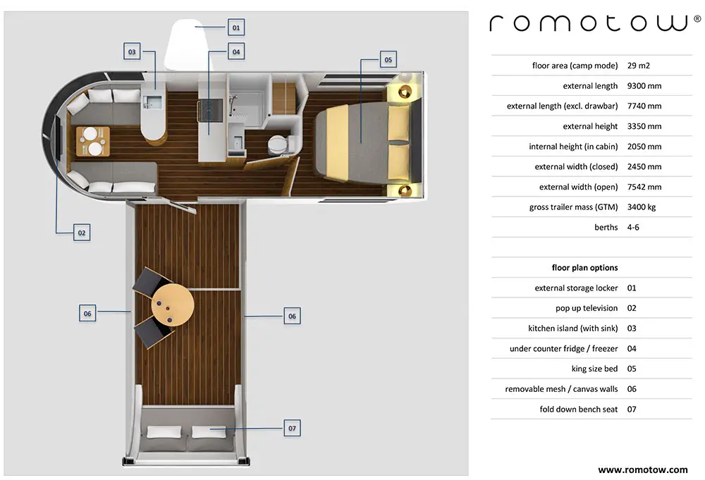 Romotow floor plans