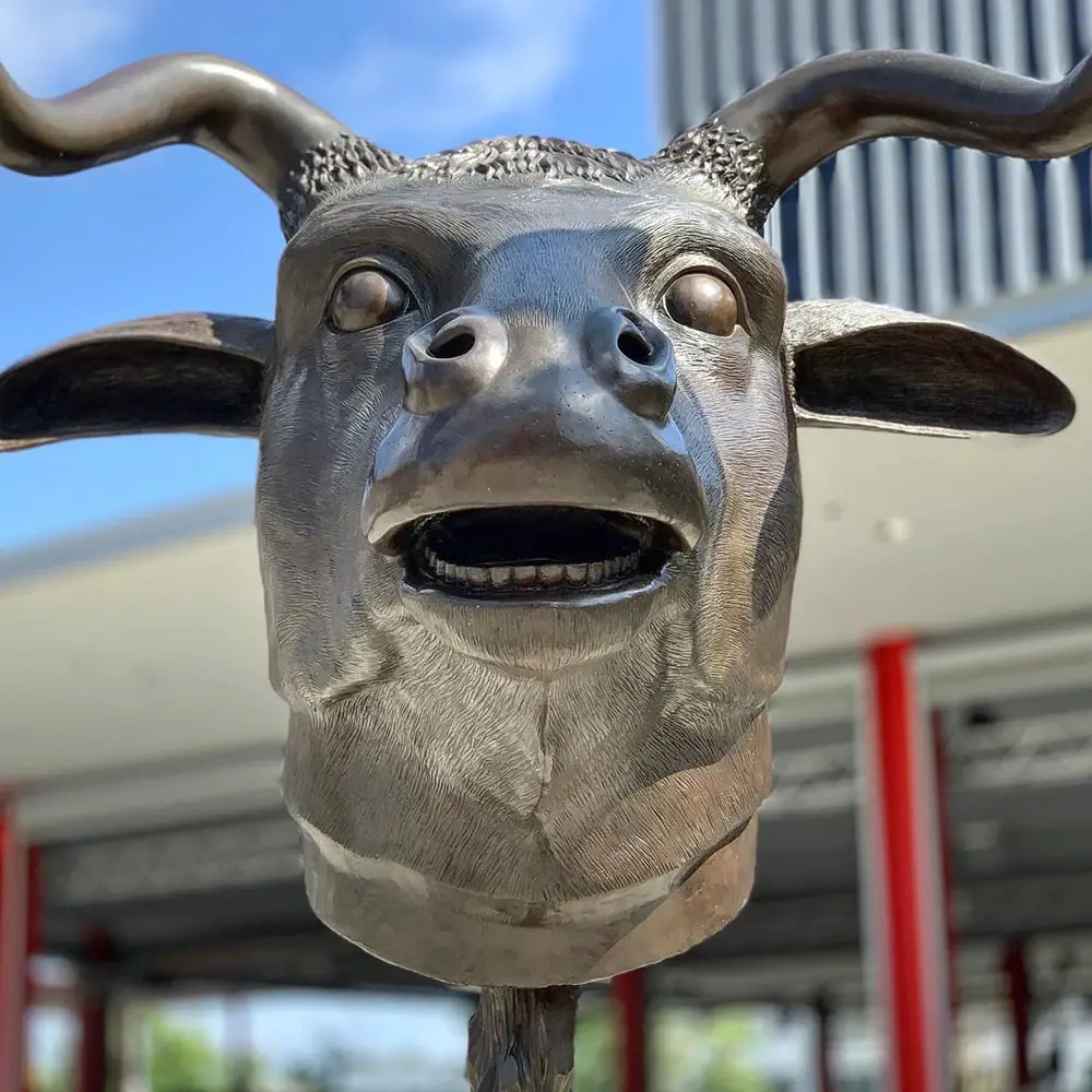 Ai Weiwei, The Bull (detail), Zodiac Heads, Bronze, LACMA photo: Laura Sweet
