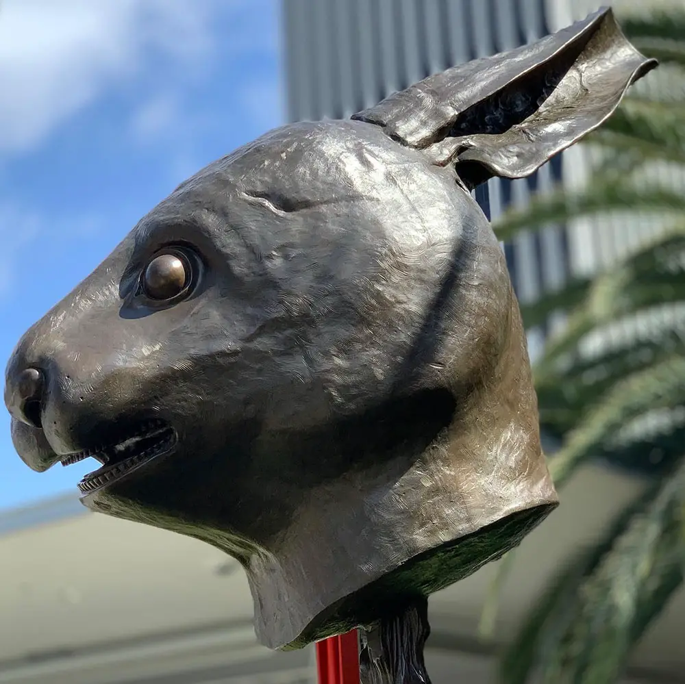 Ai Weiwei, The Rabbit (detail), Zodiac Heads, Bronze, LACMA photo: Laura Sweet