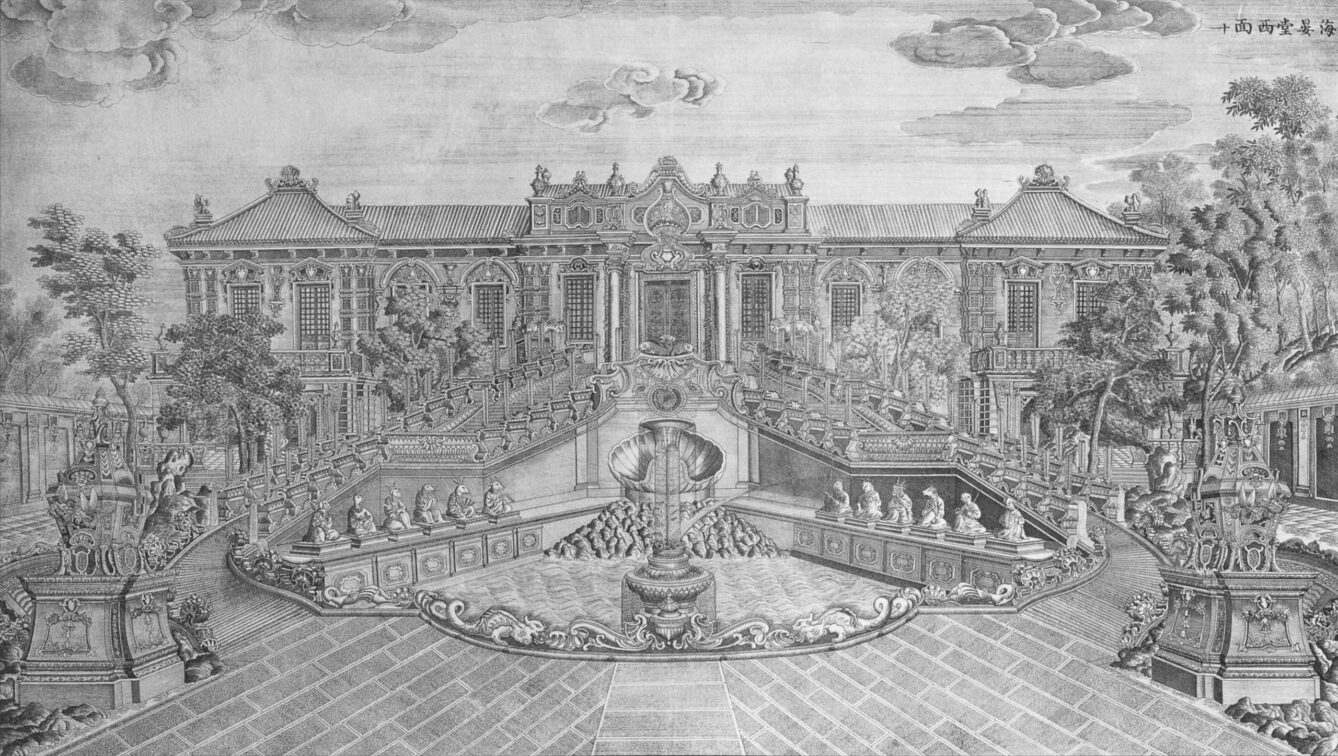 The Summer Palace, The original figures in a drawing before the looting with all 12 head figures