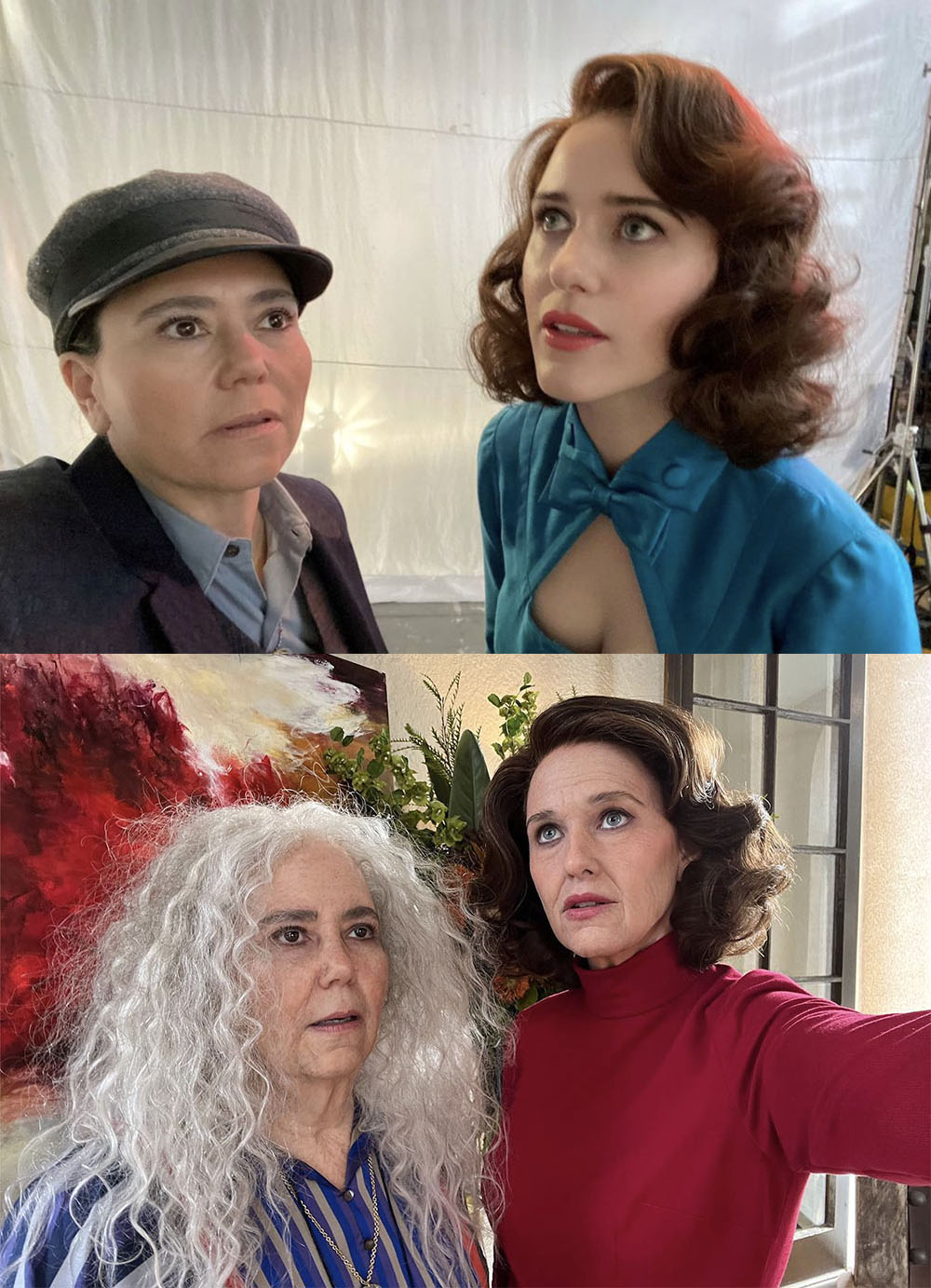 alex borstein and rachel brosnahan in aged makeup for finale