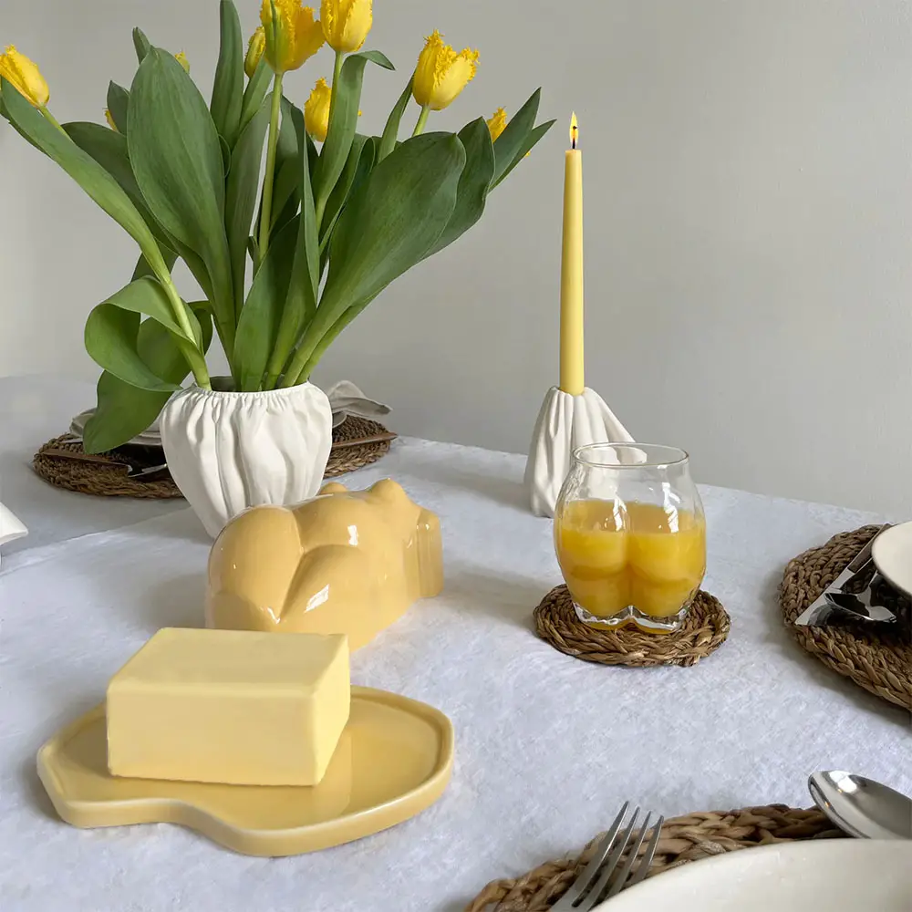 figural butter dish