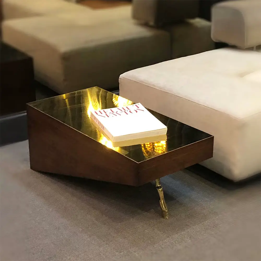 dzen coffee table brass top in situ