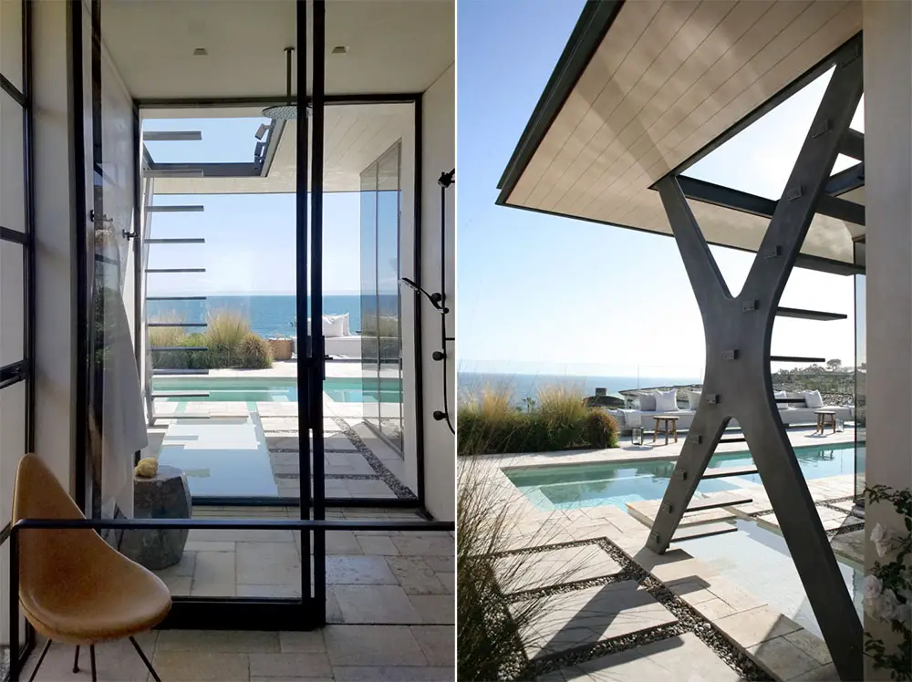 laguna beach house stairs to roof