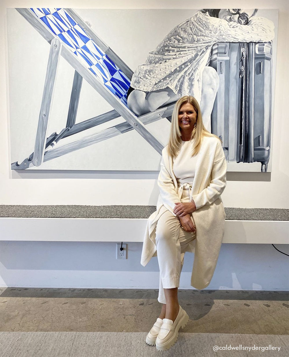 Marta Penter at the reception for her opening of "Parallel Time" at Caldwell Snyder Gallery in Montecito, Photo: @caldwellsnydergallery