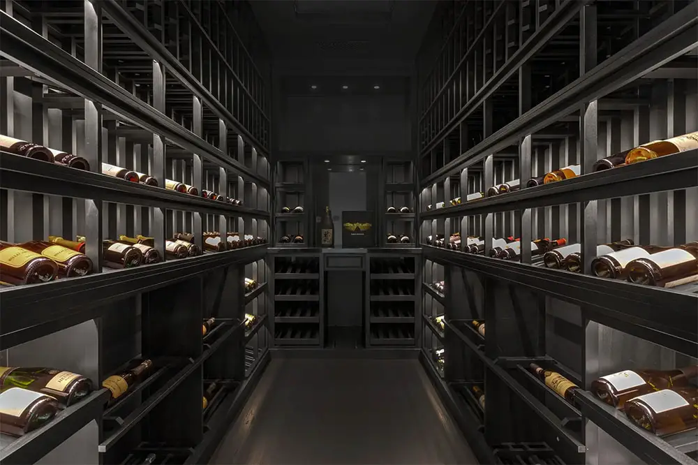 black wine cellar