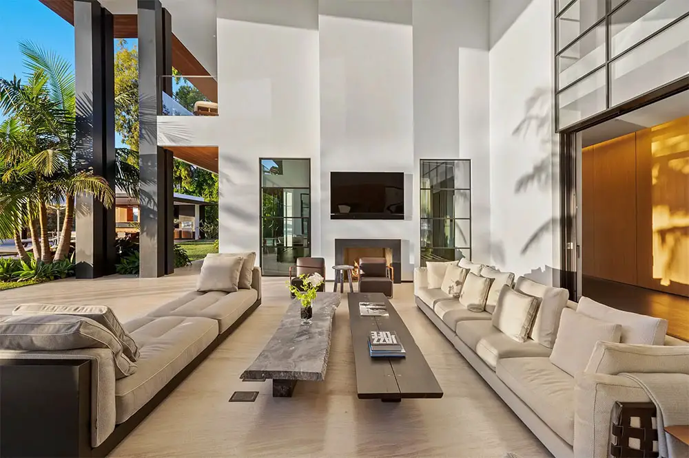 living room opens to the outdoors 