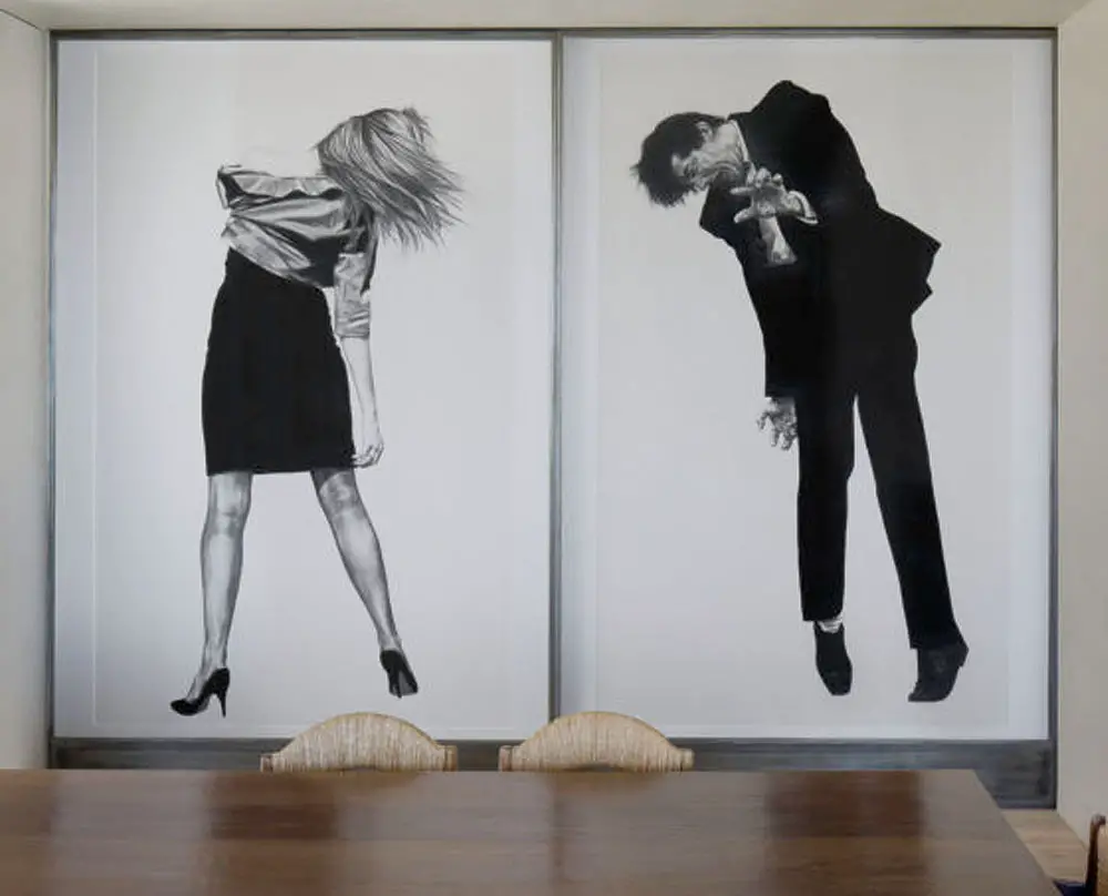 Robert Longo charcoal drawings