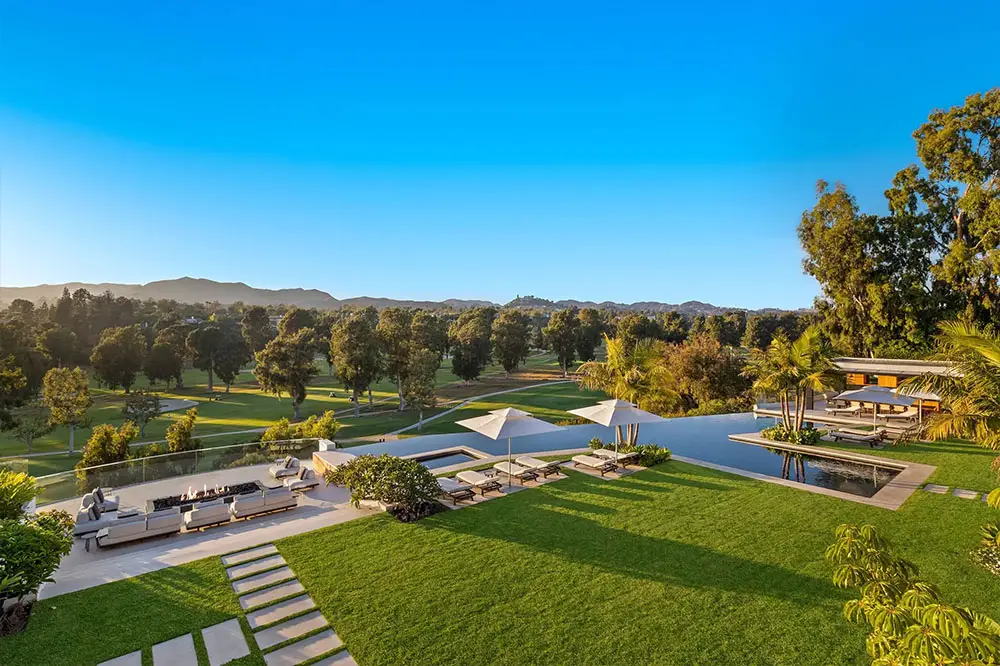 spillover pool in backyard