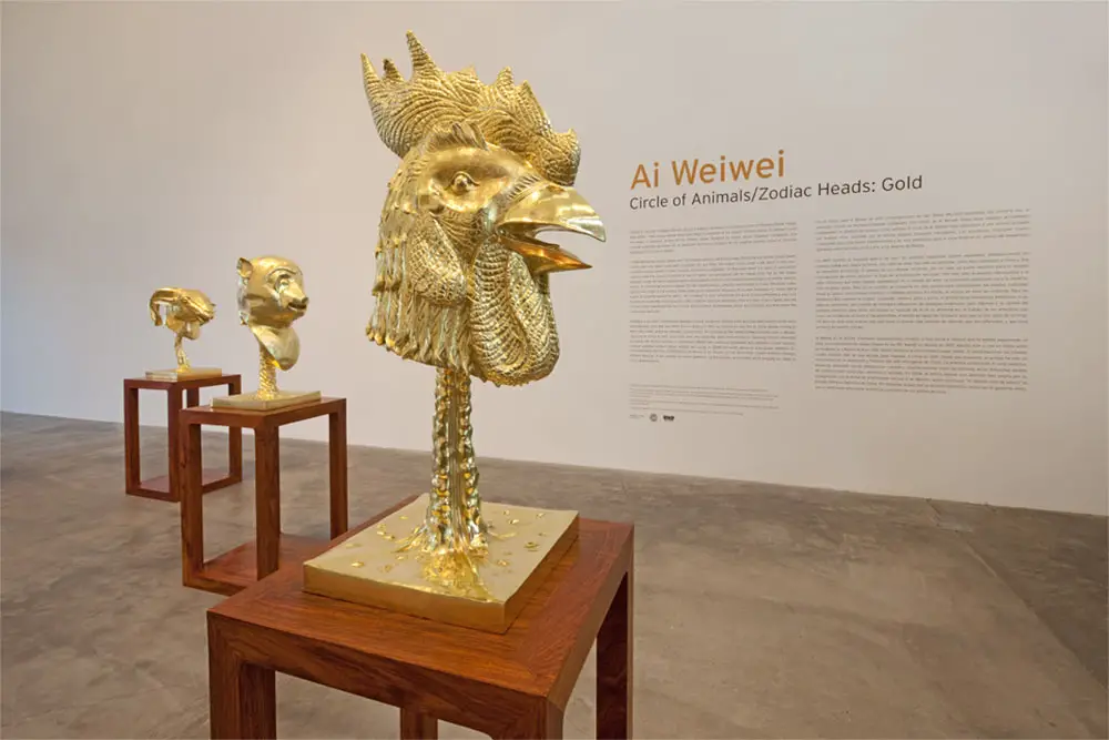 The gold-plated Zodiac heads by Ai Weiwei