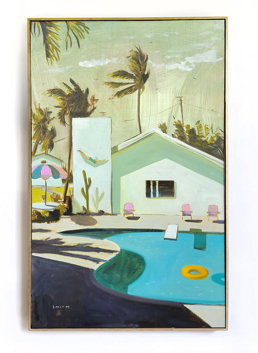 midcentury modern pool paintings