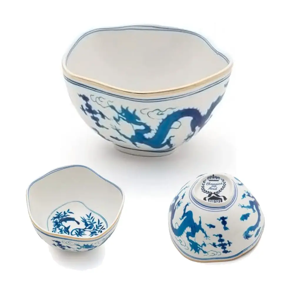 Three views of the Dragon Bowl from the Seletti Classics on Acid