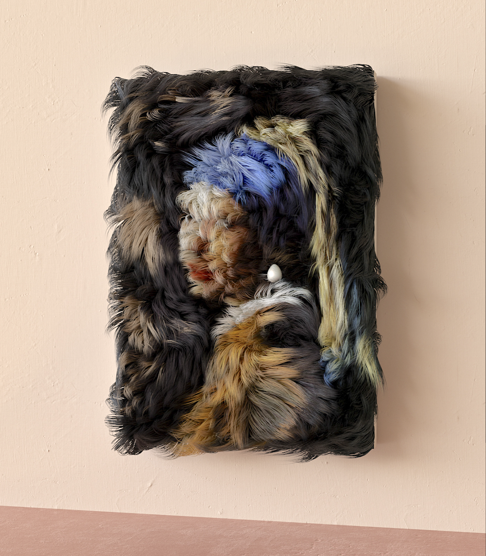 Furry Girl with a Pearl Earring (after Johannes Vermeer) by @Muartive