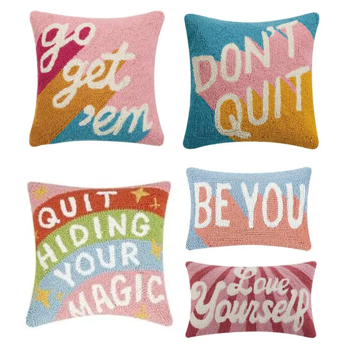 Read more about the article Pillow Talk. Positive Message Throw Pillows Are Adorable.