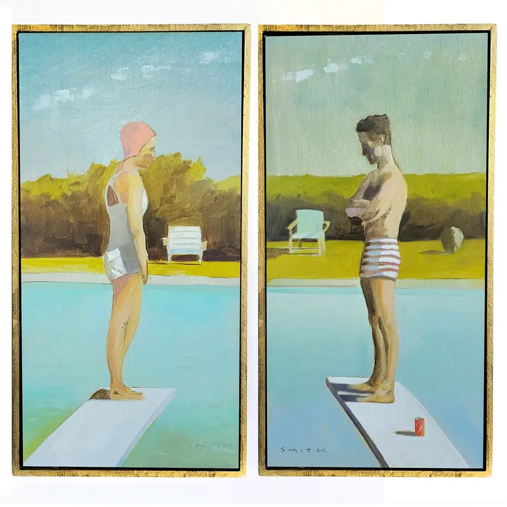 paintings of swimmers