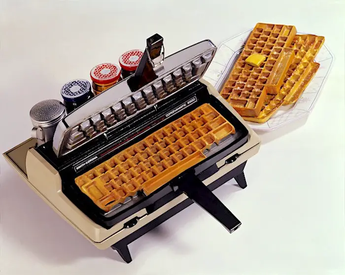 the digital image that went viral, prompting the invention of the Keyboard Waffle Iron