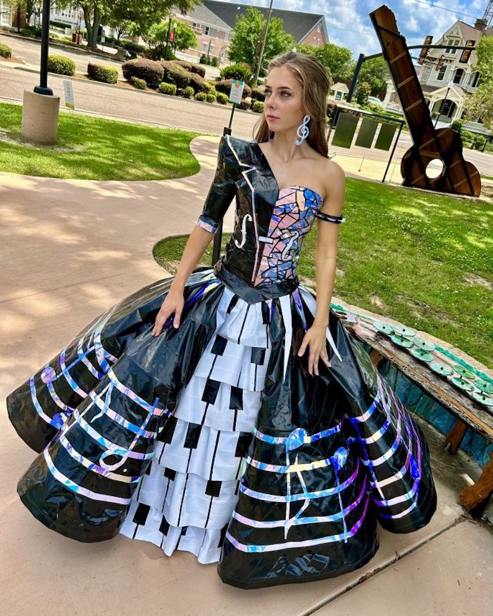 musically inspired gown of duct tape by Aubri S