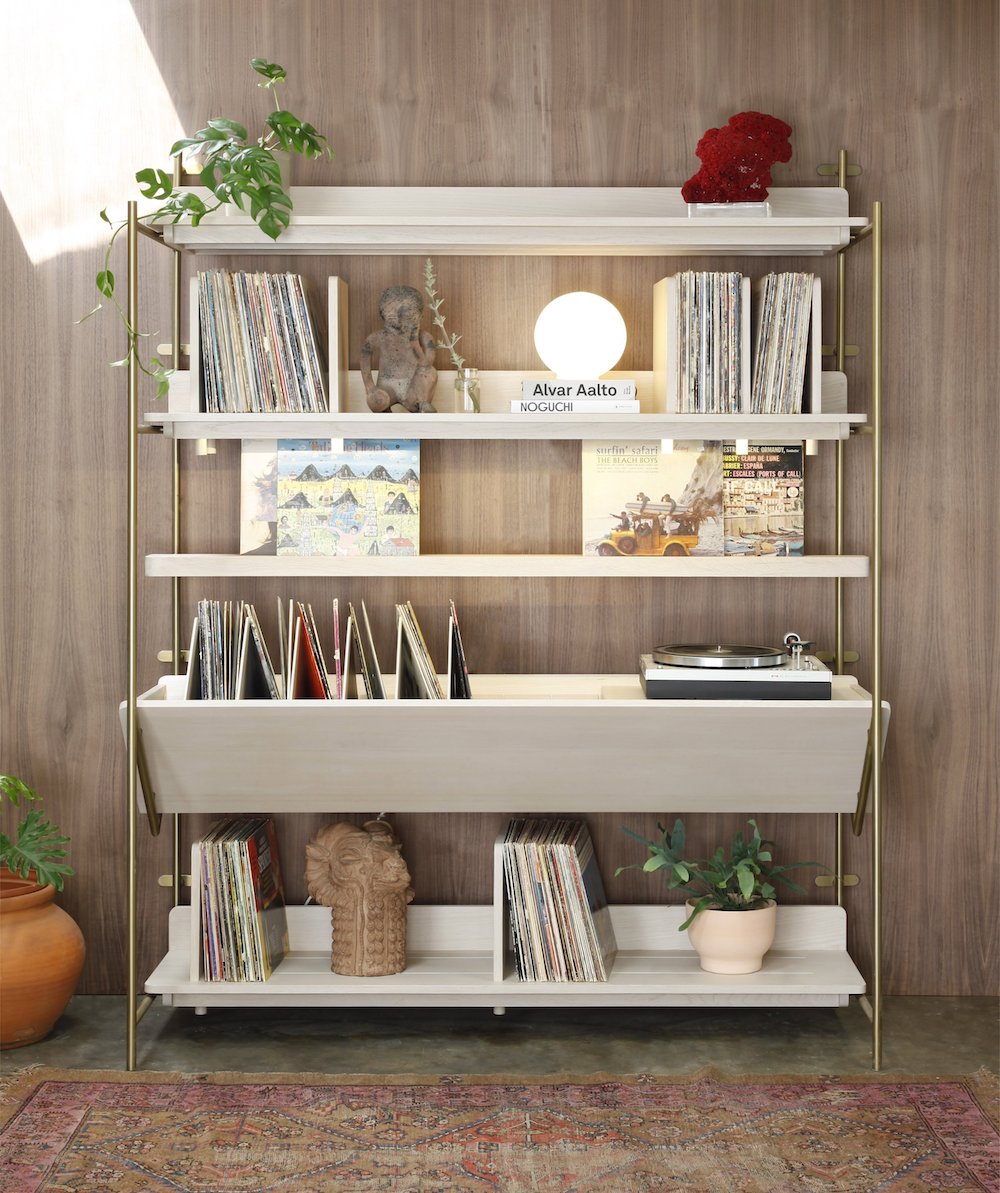 custom wood wall unit by geology studio